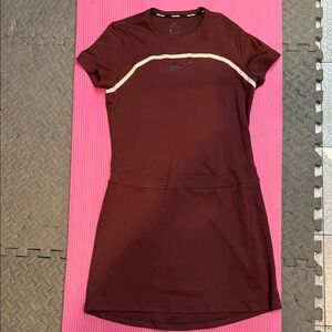 Nike Maroon Sports Dress with White Accent